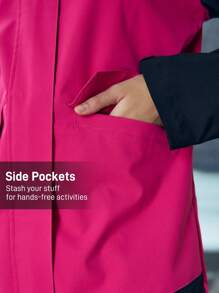 In My Nature Damen Outdoor Windjacke, minimalistischer Modestil für den täglichen Lässig Gebrauch - Heißes Pink - Übersicht 4