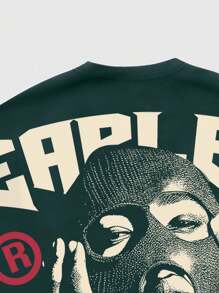 ROMWE MEN Street Life 男士超大街头人物印花短袖 T 恤，夏季高街复古