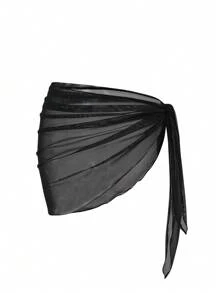 Swim Oasis 2pcs Spring Break Placement Print Mesh Beach Cover Up Dress Set For Summer Beach Vacation