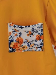 Tween-Mädchen Kurzärmliges Oberteil mit Blumendruck und Hose mit elastischer Taille, 2-teiliges lässiges Pyjama-Set