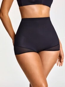 SHEIN Shape Ropa interior moldeadora de mujer con efecto de transparencia y patchwork simple
