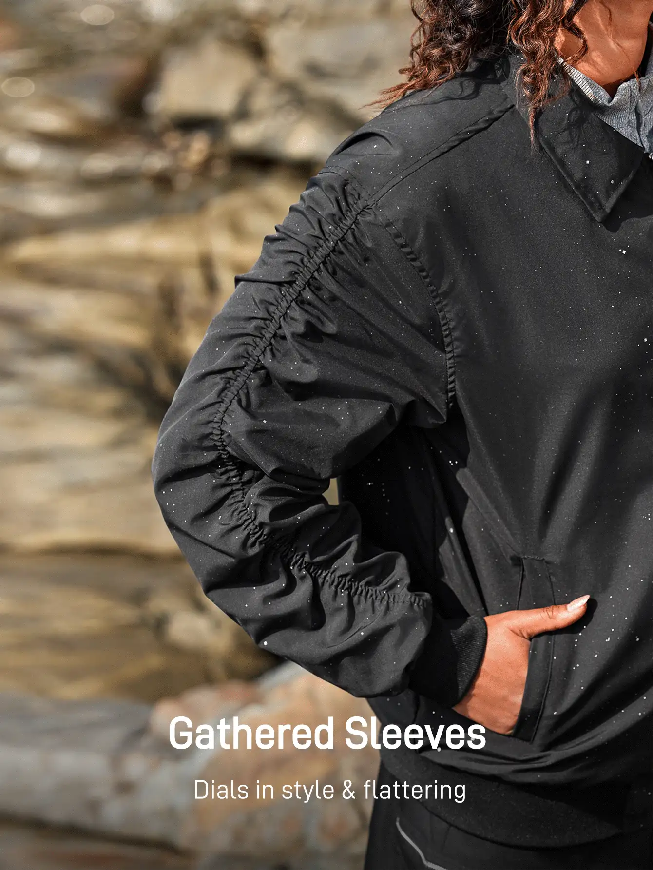 In My Nature Women's Casual Outdoor Basic Zip-Up Jacket, Long Sleeve, Simple Design - Black - View 2