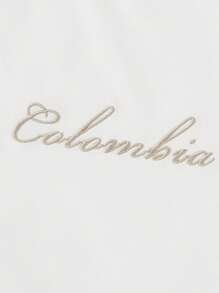 Manfinity Homme Men's Simple Casual Style Ins Letter Three-Dimensional Embroidered Round Neck Short Sleeve Loose T-Shirt And Drawstring Shorts Set. Men's T-Shirt Set With Color Block Design, White Top And Khaki Shorts. Loose And Comfortable, Suitable For Going Out And Vacation - Multicolor - View 2