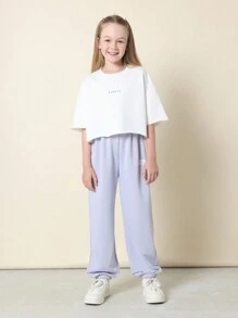 SUMWON Cuffed Jogger Sweatpants 3-Pack Set Cozy Fleece Athletic Pants Wear Pastel Collection Spring Summer Workout Casual Comfort Elastic Waist Youth Teen Girls - Multicolor - View 3