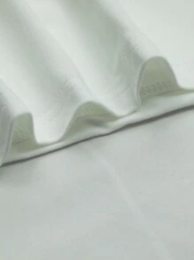 Flirla Plus Size Slogan Graphic Round Neck Cropped Short Sleeve T-Shirt - White - View 4