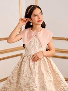 Tween Girls Elegant Champagne Summer Wedding Dress,Sweet Ruffled Trim Plaid Patchwork Color Block Fashion,Comfortable Soft Fabric For Party School - Black and White - View 5