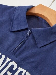 SHEIN 2 Pieces Set For Teen Boys, Featuring A Comfortable And Skin-Friendly Polo Collar Short-Sleeve Top Paired With Tapered Long Pants With A Text Print Design. This Men's Two Pieces Set Is Suitable For Urban Outings, Casual Street Photography, School, Gatherings, And Various Other Occasions.