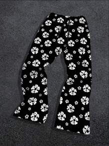 AXEPEAK Men's Digital Print Loose Fit Flared Leg Sweatpants - Black - View 1