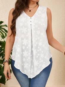 EMERY ROSE Áo sơ mi trắng cỡ lớn mùa hè dành cho nữ, áo không tay thêu hoa, áo ngày lễ Thánh Patrick, trang phục thường ngày, áo đi nghỉ mát, phong cách đồng quê. - Nhiều màu - Xem 4