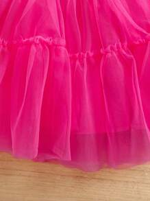 SHEIN 女婴荷叶边不对称肩上衣和迷你裙 2 件套，可爱优雅的夏季服装