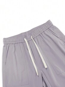 Manfinity EMRG Loose Fit Men Flap Pocket Side Cargo Pants - Mauve Purple - View 7