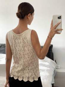 SHEIN Frenchy Blusa de punto informal de ajuste ceñido con tirantes anchos de unicolor para mujer