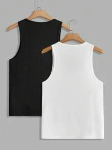 Manfinity VCAY Multi-Pack Men's Knit Casual Loose Fit Short Sleeve T-Shirts, Fashion Daily Young Wear - Multicolor - View 2