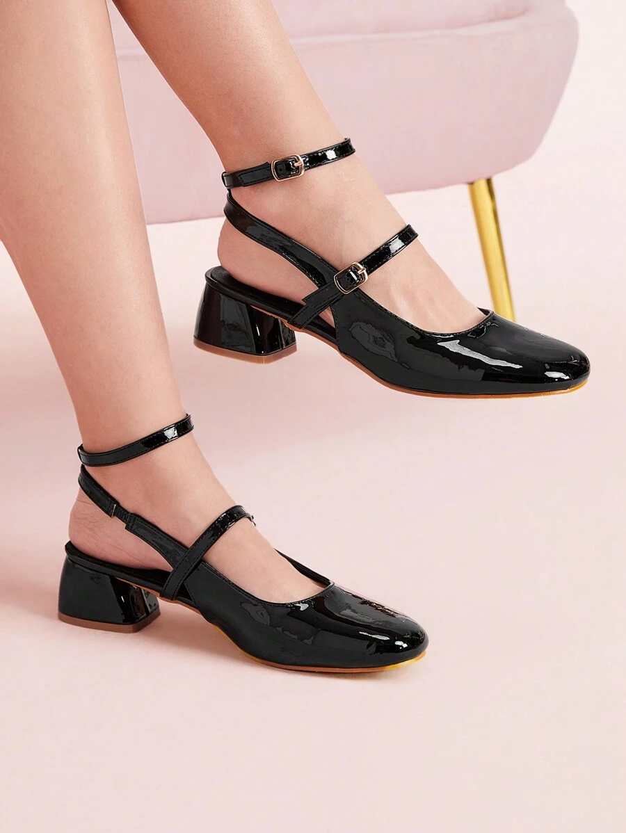 CUCCOO DOLLMOD Women's Glossy Fashion High Heel Pumps Spring Shoes Spring Break Easter - Black - View 1