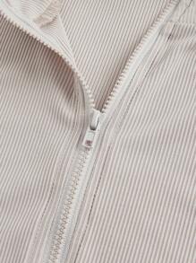 SHEIN EZwear Set de 3 camisetas de manga corta con cuello de pico y cierre de mujer de unicolor ajustadas - Multicolor - Ver 6