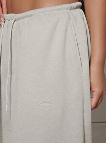 SUMWON WOMEN 基本款窄腰阔腿运动裤运动休闲家居服舒适贴合弹性腰部和休闲运动裤，适合健身瑜伽放松 - 淺灰色 - 查看 6