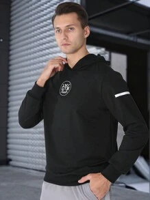 Manfinity Sport Corelite Men's Letter Print Casual Hooded Sweatshirt