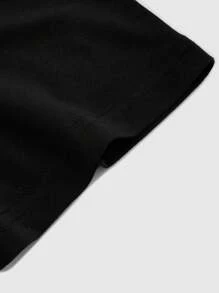 SHEIN Men's Casual Black Gamer Print Colorblock Round Neck Regular Sleeve Pajama Set With Pocket - Black - View 6