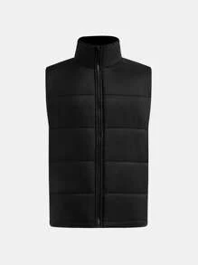 SHEIN Tween-Mädchen 3-teiliges Set Locker sitzendes Sweatshirt mit Rundhalsausschnitt und Buchstabengrafik, Hose aus PU-Leder und dicke Weste mit Stehkragen, lässig und warm - Schwarz - Übersicht 14