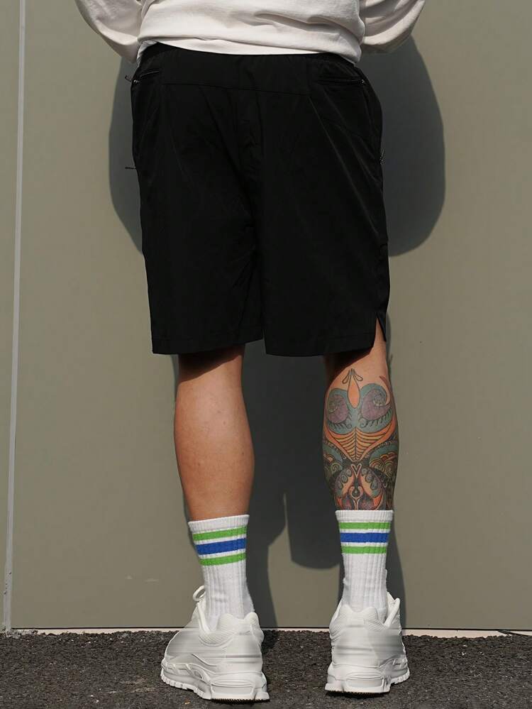 Men's Letter Print Athletic Shorts With Lining