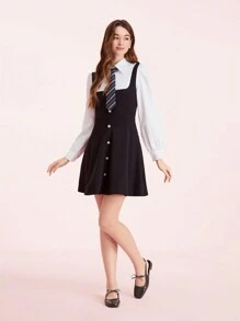 CUCCOO DOLLMOD Women's Black Square Toe Flat Sandals With Ankle Strap And Bow Design, Vacation Style, Casual Valentine Day - Dark Grey - View 10