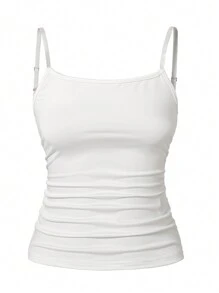 3pcs Teen Girl Casual All-Match Layered Cami Top, Simple And Versatile Design For Daily Wear - Black and White - View 3