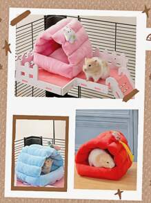 1pc仓鼠吊床花枝鼠金丝熊加温用品小宠物窝鼠窝垫松鼠刺猬床笼窝仓鼠窝 - 彩色 - 查看 8