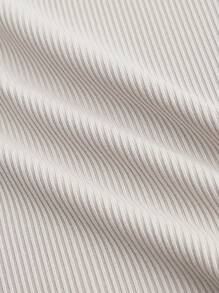 SHEIN EZwear Set de 3 camisetas de manga corta con cuello de pico y cierre de mujer de unicolor ajustadas - Multicolor - Ver 4