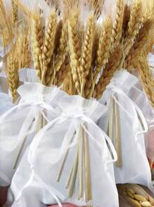 SHEIN 50/10Pcs Clear Gift Wrapping Bags, Various Sizes Suitable For Wedding, Party, Travel, Birthday, Anniversary Drawstring Organza Bags Gift Wrapping Bags, Suitable For Jewelry, Candy, Stationery And Other Small Items. Also Suitable For Decoration, Fruit Packaging And Pest-Proof Storage. Ideal For Parties And Dining Occasions, Perfect For Holiday Gifting-White