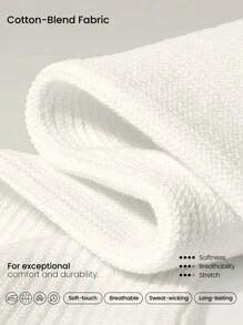 GLOWMODE 纯色休闲袜，日常穿着 - 白色 - 查看 5