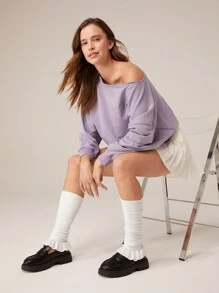 GLOWMODE 纯色休闲袜，日常穿着 - 白色 - 查看 7