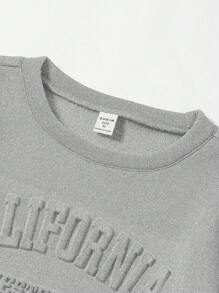 SHEIN 2 Pcs Set Young Girl Casual Elegant Collegiate Style Outfit - Grey - View 3