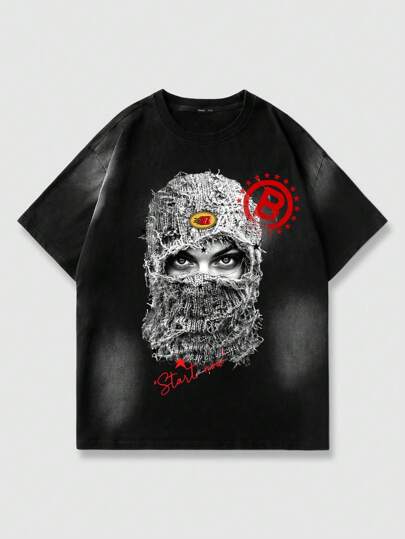 Street Life Camiseta casual de calle para hombres con cuello redondo, manga corta y estampado gráfico