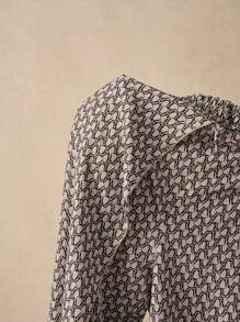 SHEIN Maternity Front Tie Allover Print Split Hem Casual Skirt - Multicolor - View 7