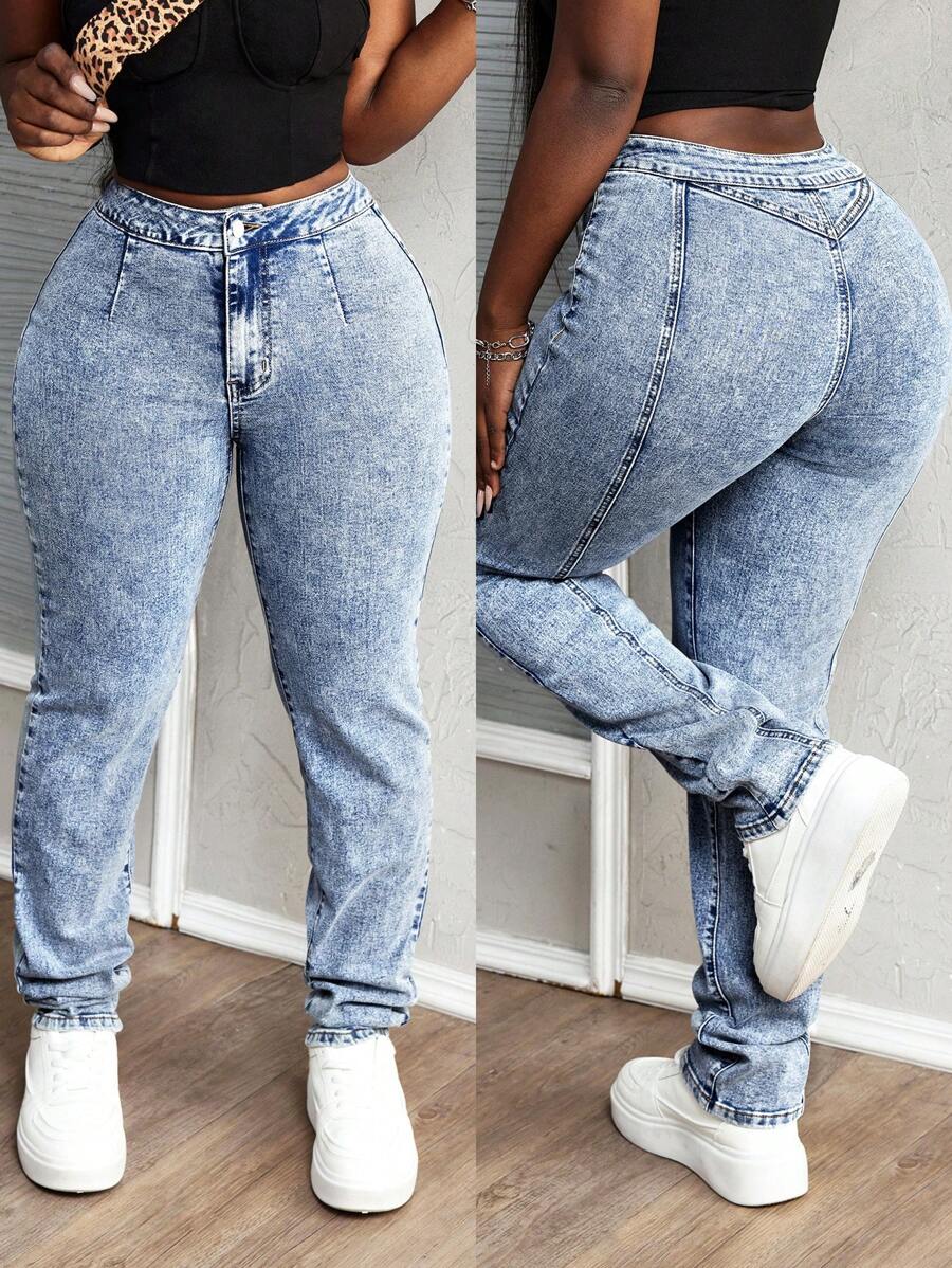 SHEIN Slayr Women's High Waist Skinny Casual Versatile Denim Jeans