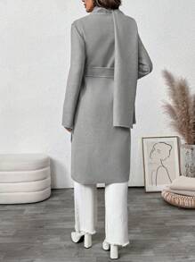 SHEIN Clasi Veste décontractée à manches longues et boutons pour femmes, couleur unie, pour le port quotidien