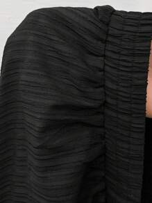 SHEIN EZwear Plus Size Black Straight Loose Fit Casual Long Pants, Minimalist & Stylish For Daily Wear