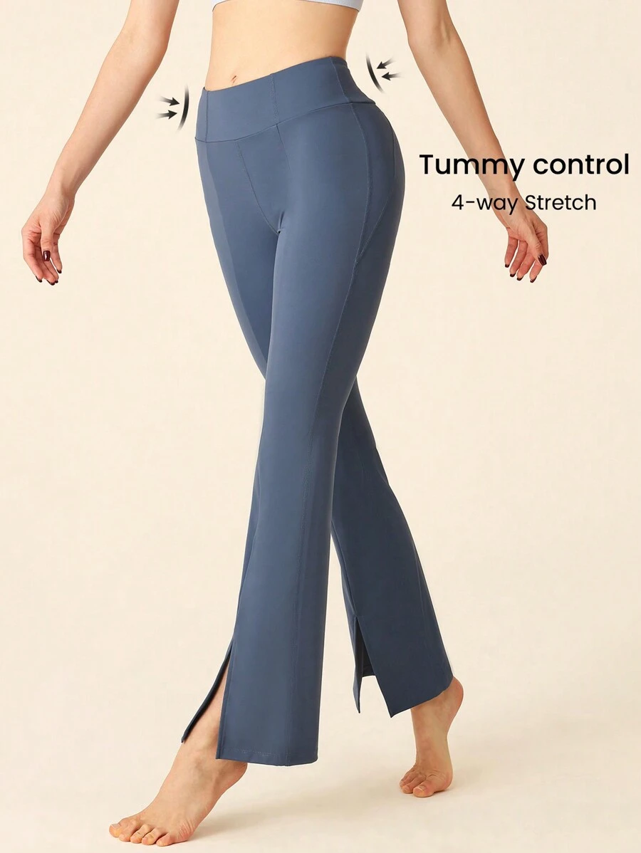 SHEIN Sports Solid Color Simple Fashion Casual Daily Sports Pants - Dusty Blue - View 1