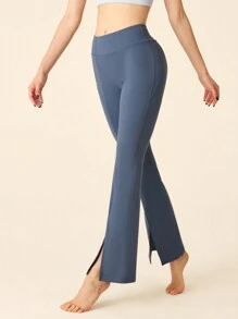 SHEIN Sports Solid Color Simple Fashion Casual Daily Sports Pants - Dusty Blue - View 5