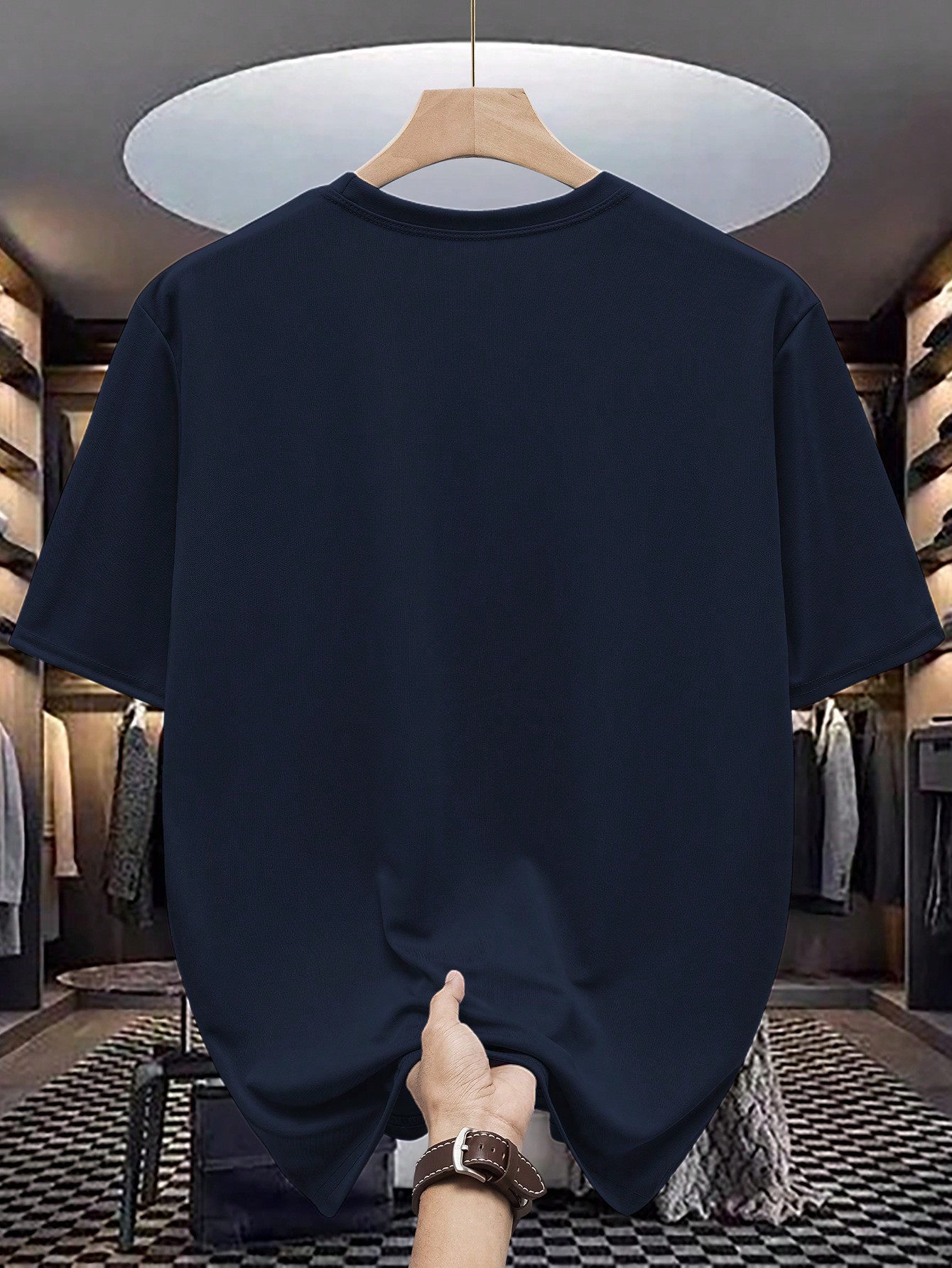 Manfinity Dauomo تي شيرت كاجوال بياقة مستديرة وأكم...