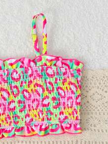 SHEIN Young Girl Delicate Strap Printed Bikini Top And Bottom Swimwear Set - Multicolor - View 8