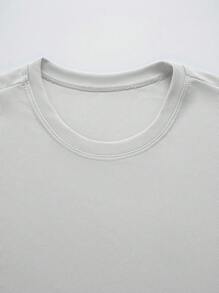 Manfinity Dauomo Herren Lässig Rundhals T-Shirt, minimalistisch & modisch für den täglichen Gebrauch - Weiss - Übersicht 3