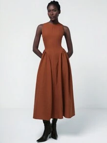 Aveloria Modichic Vestido elegante francés para mujeres, minimalista y versátil para uso diario, con cintura fruncida