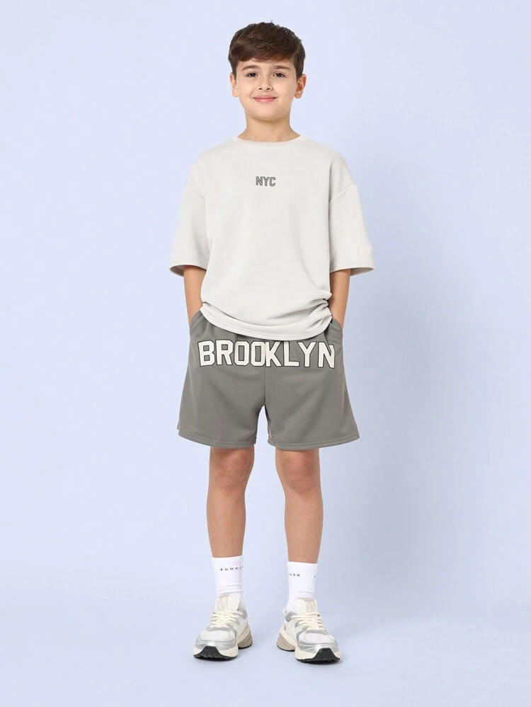 Ensemble t-shirt à imprimé graphique NYC Brooklyn