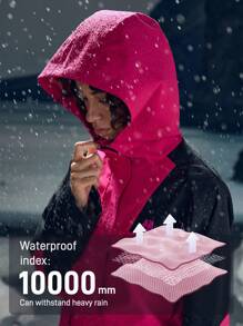 In My Nature Damen Outdoor Windjacke, minimalistischer Modestil für den täglichen Lässig Gebrauch - Heißes Pink - Übersicht 5