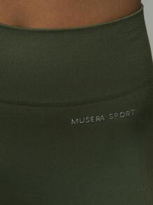 Musera Sport High Waisted Seamless Logo Activewear Leggings Workout Hiking Women Gym Fitness - Army Green - View 5
