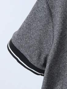 SHEIN 1 pieza Camisa polo deportiva informal para niño, diseño de bloques de color, adecuada para uso diario, escuela, salidas, actividades al aire libre, escapadas de primavera/verano, vacaciones, viajes, relajación, tomar el sol - Gris - Ver 6