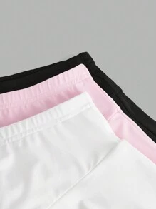 SHEIN Girlism 3pcs Tween Girls Solid Color Knit Mini Skirt + Shorts Set, Athletic Style - Multicolor - View 3