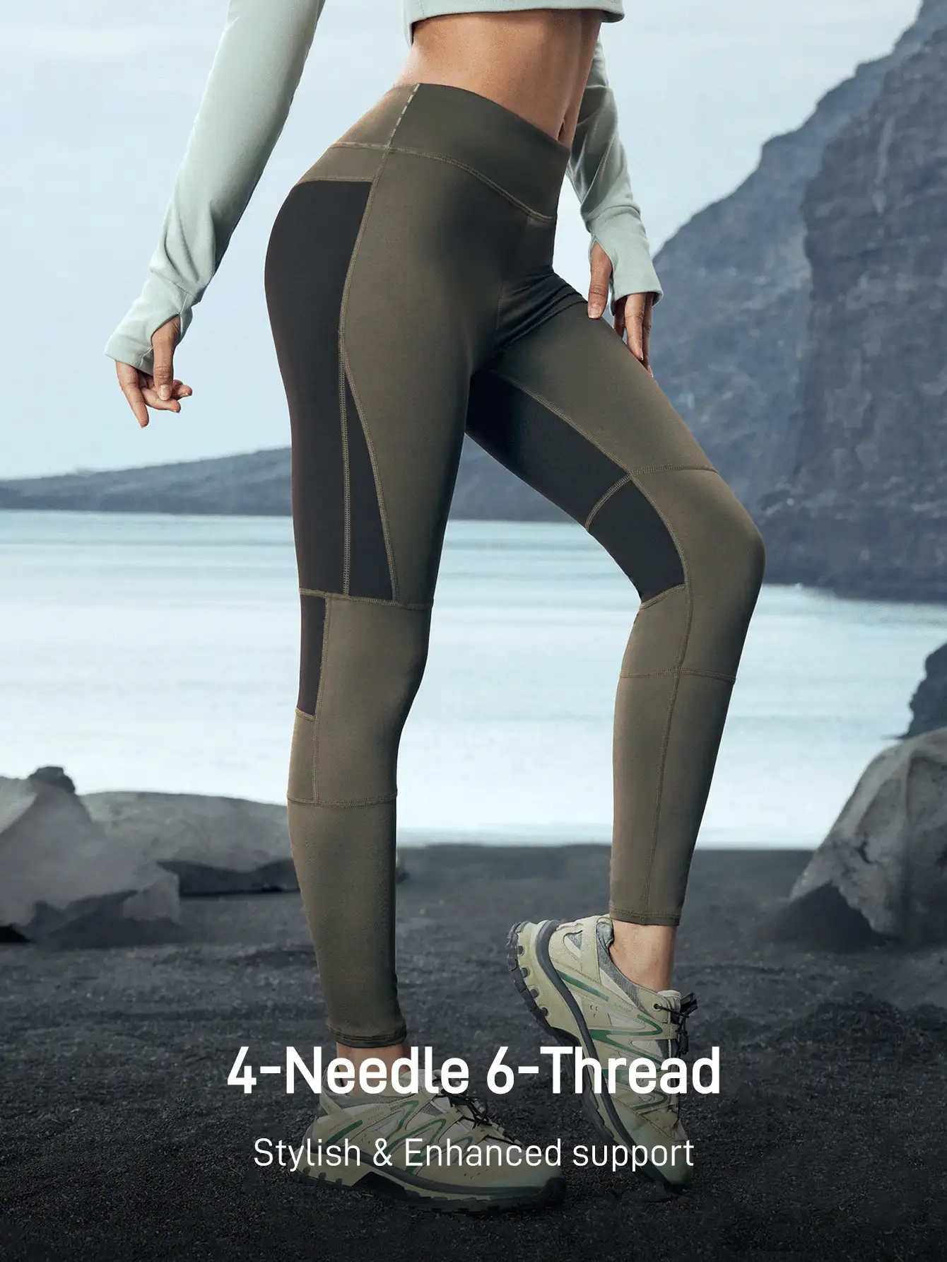 In My Nature In My Nature Women's Solid Color Splicing High Waist Slim Casual Sports Leggings