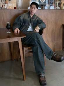 DAZY Men's Front Button Pocket Simple Loose Casual Jeans - Blue - View 6